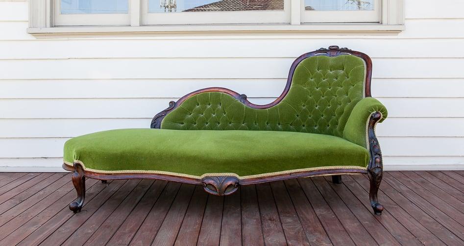 1860s antique chaise lounge