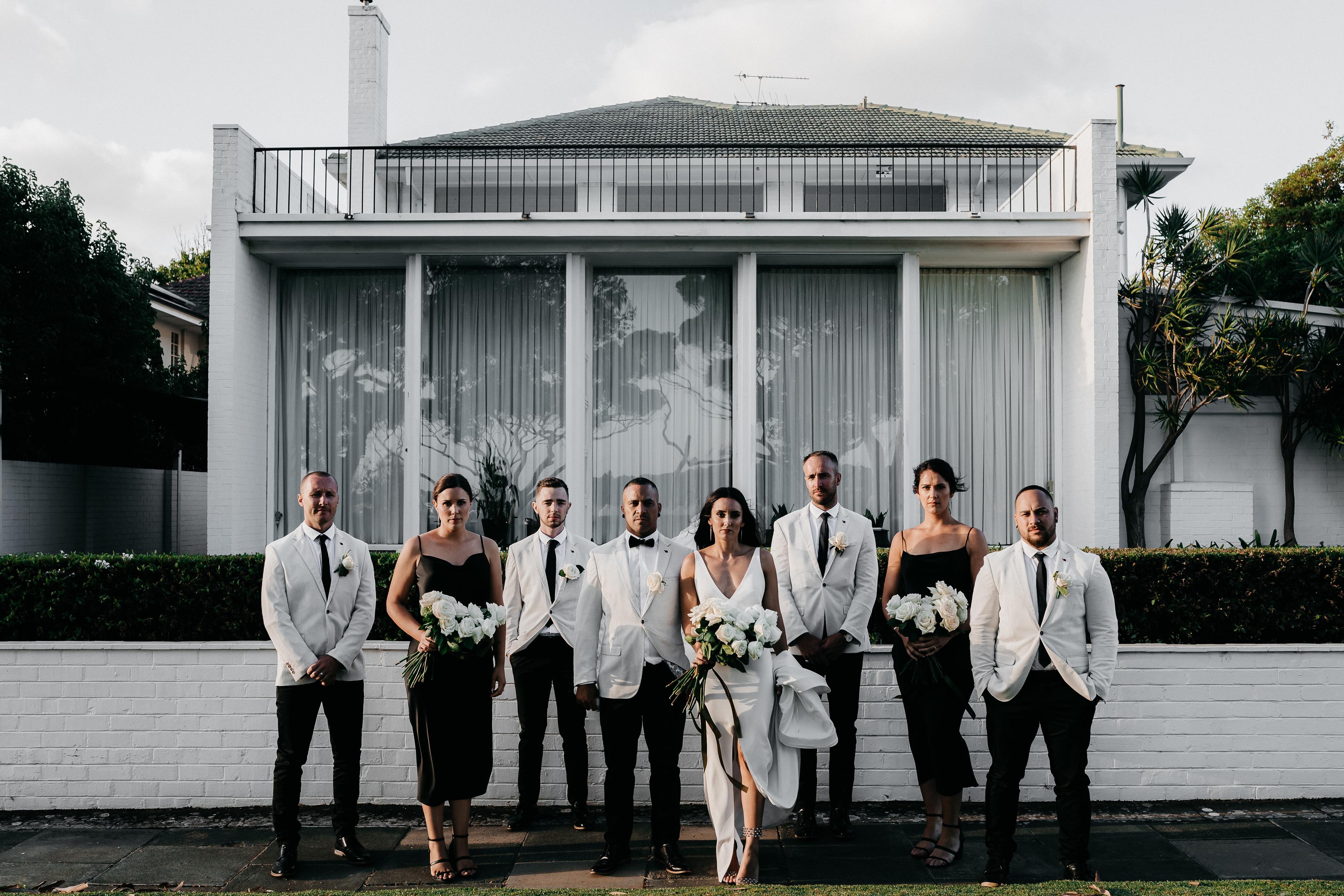 Bridal party at Kaila's and Pikari's wedding at Nedlands Yacht Club in Perth, WA