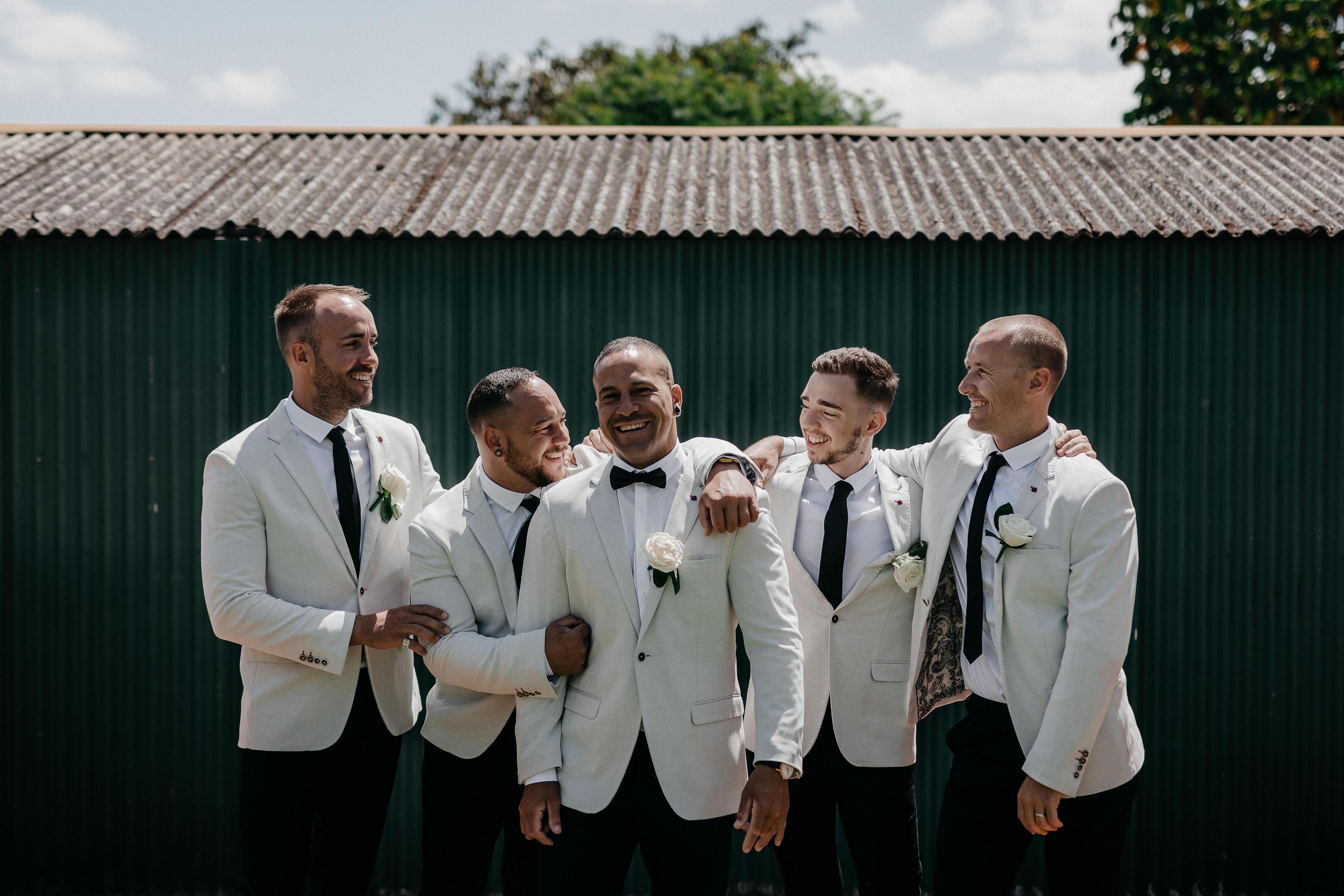 City wedding in Perth featuring groomsmen
