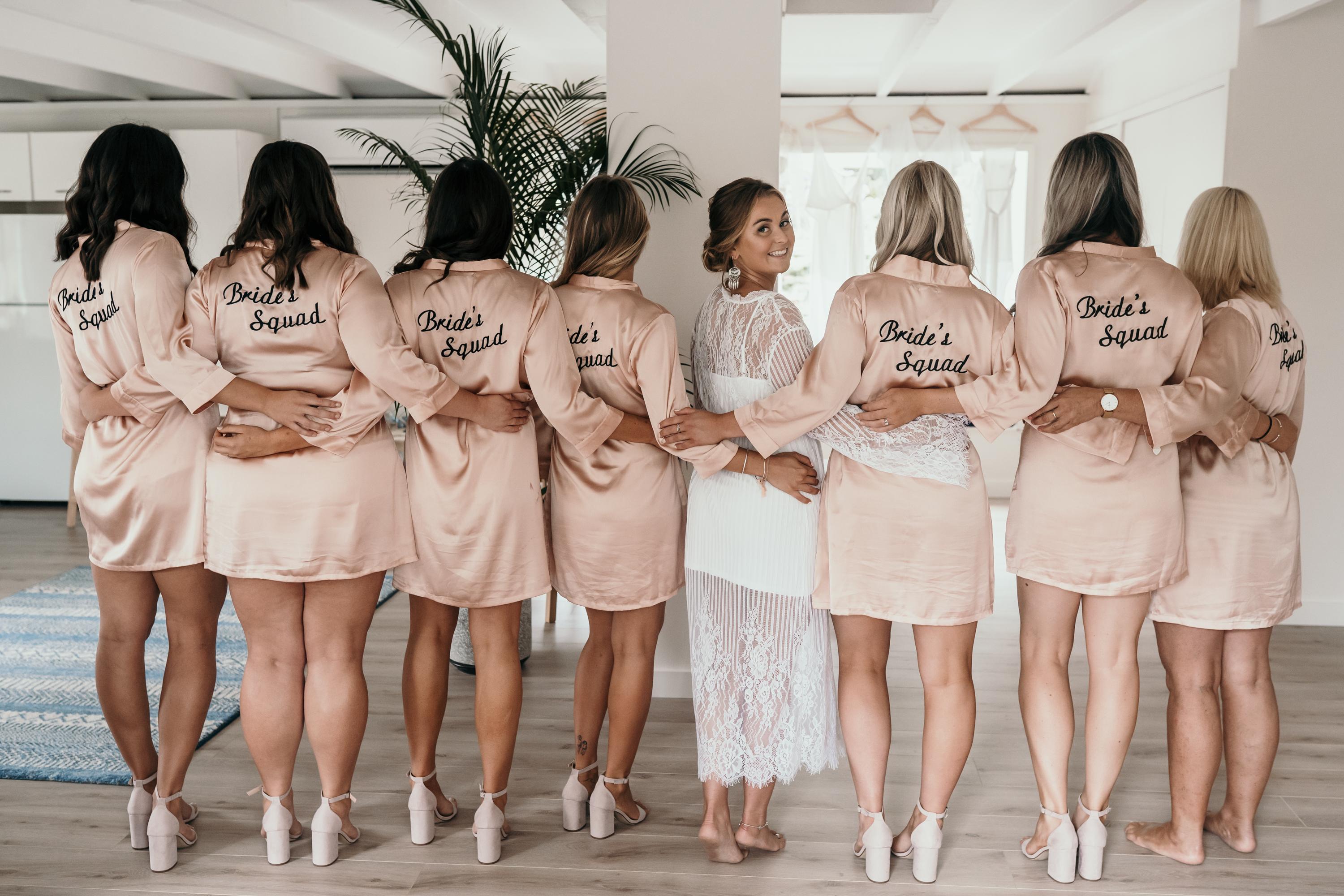 Bridal party getting ready