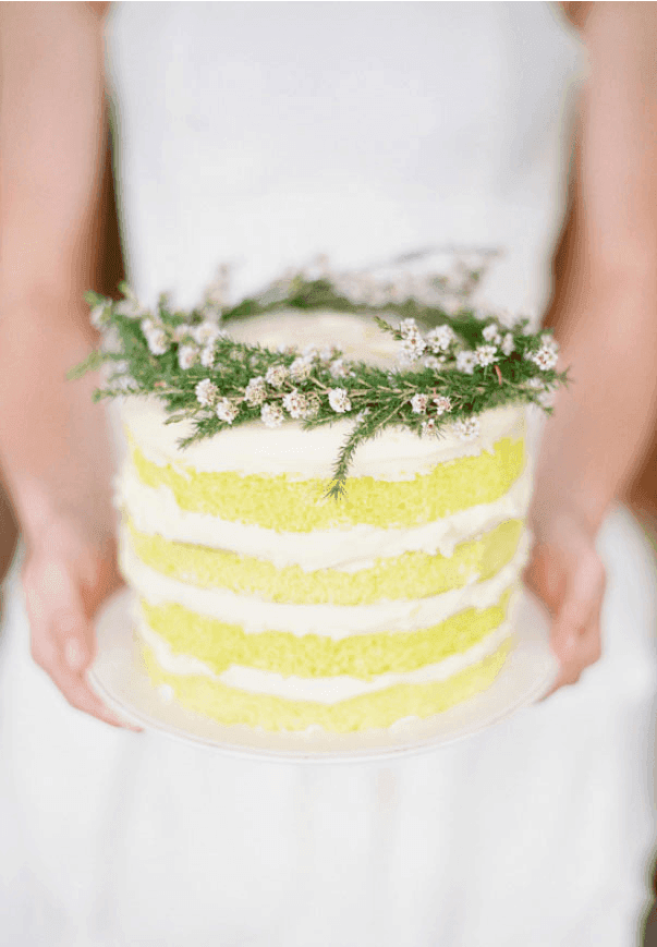 Lemon cream layer cake wedding