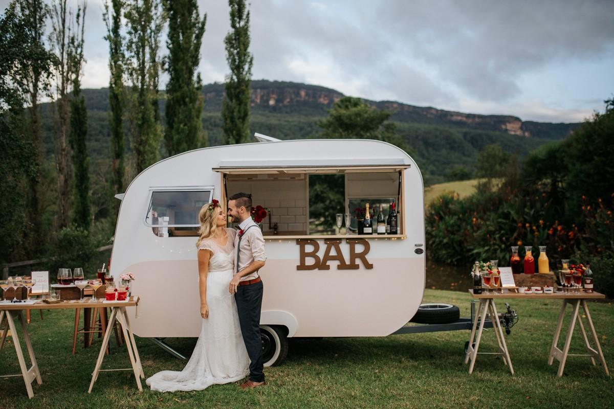 vintage caravan bar wedding